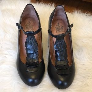 Tstrap Heels with Ruffle Detail